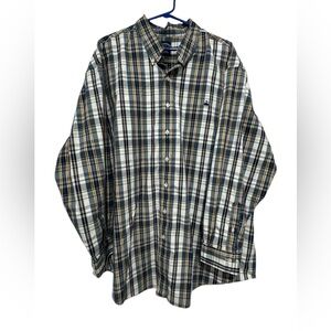 Brooks Brothers Navy and White Plaid Button-Down Shirt 3XL